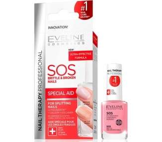 Eveline Cosmetics SOS Broken & Brittle Nail Therapy Professional 12ml Strengthening Hardening Conditioner with Calcium and Collagen