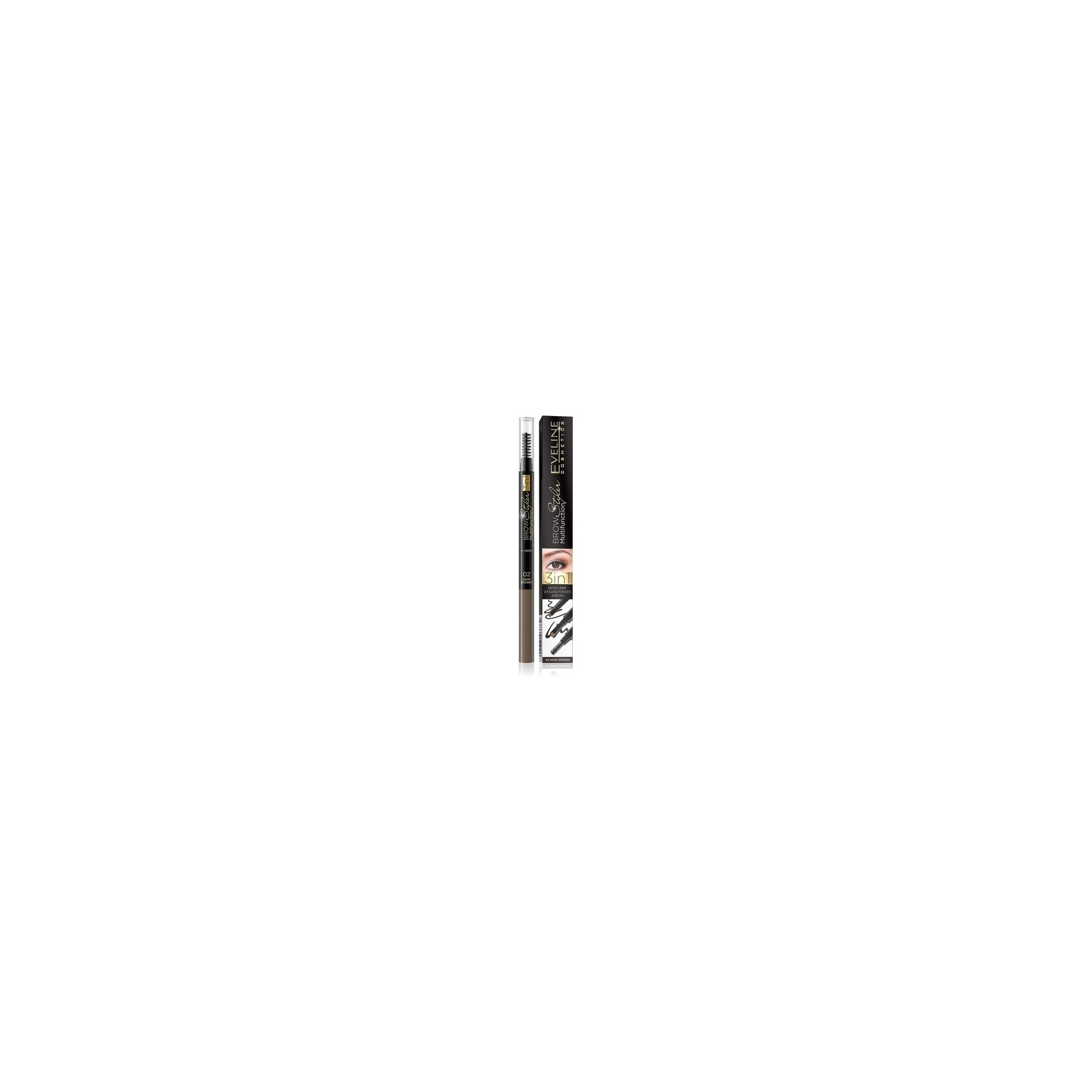 EVELINE Cosmetics Brow Styler Multifunction 3in1 Dark Brown