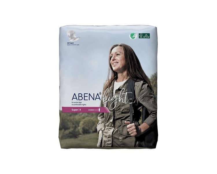 Abena Light Premium Incontinence Pads Size 4 30 Count