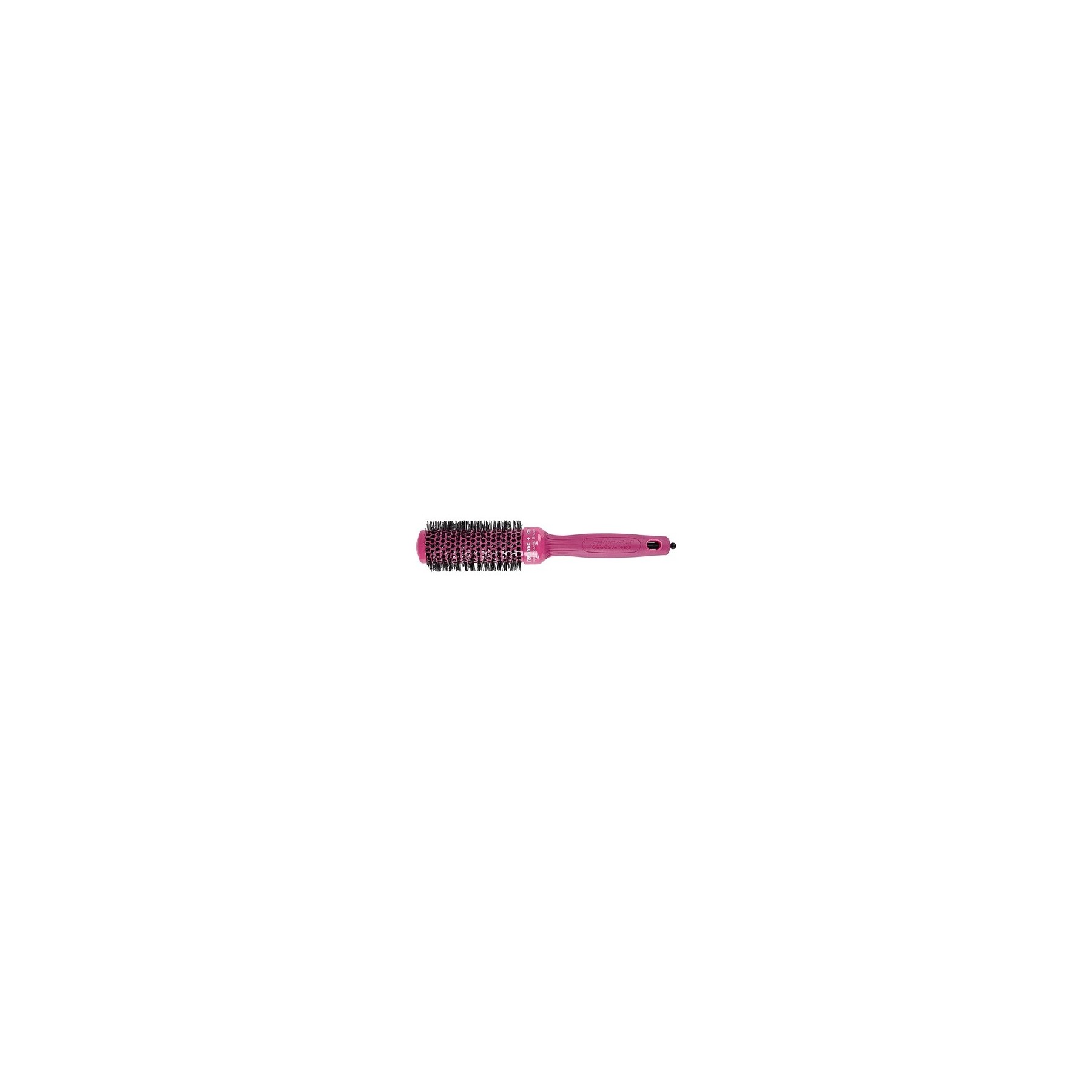 Olivia Garden Ceramic Ion Thermal Round Hair Brush Pink 35mm - Anti-Static Tourmaline-Ion Nylon Bristles