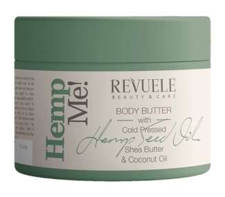 Revuele Hemp Me Body Butter 100% Pure Natural with Cold-Pressed Hemp Oil Shea Butter from Coconut Oil Beeswax Nourishing and the Skin 300ml