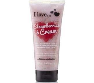 I Love Originals Strawberries & Cream Shower Smoothie with Natural Almond Shell 200ml