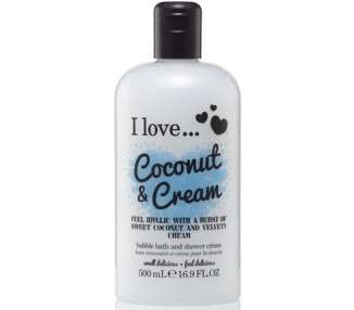 I Love Coconut and Cream Bubble Bath and Shower Creme 500ml