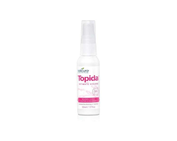Salcura Topida Essential Oil Intimate Hygiene Spray with Safflower, Rosehip, and Vitamin E 50ml