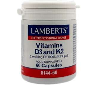 Lamberts Vitamins D3 and K2 60 Capsules
