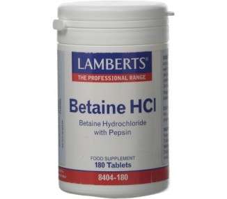 Lamberts Betaine HCl 324mg Pepsin 5mg 180 Tablets 169.9g