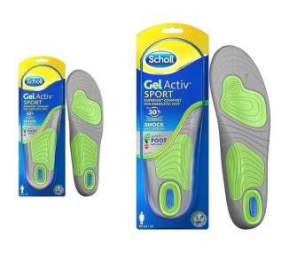 Scholl Men's Sport Gel Active Insoles UK Shoe Size 7-12
