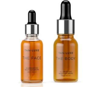 Tan Luxe Fake Tan Drops Set for Face and Body Light/Medium - Cruelty Free and Vegan