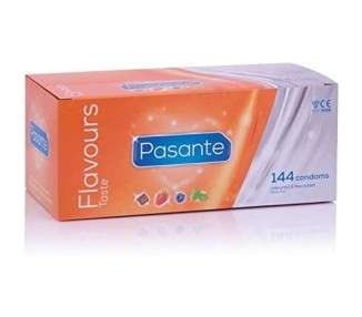 Pasante Taste Flavored Condoms for Oral Sex Blueberry Strawberry Mint Chocolate 144 Pieces