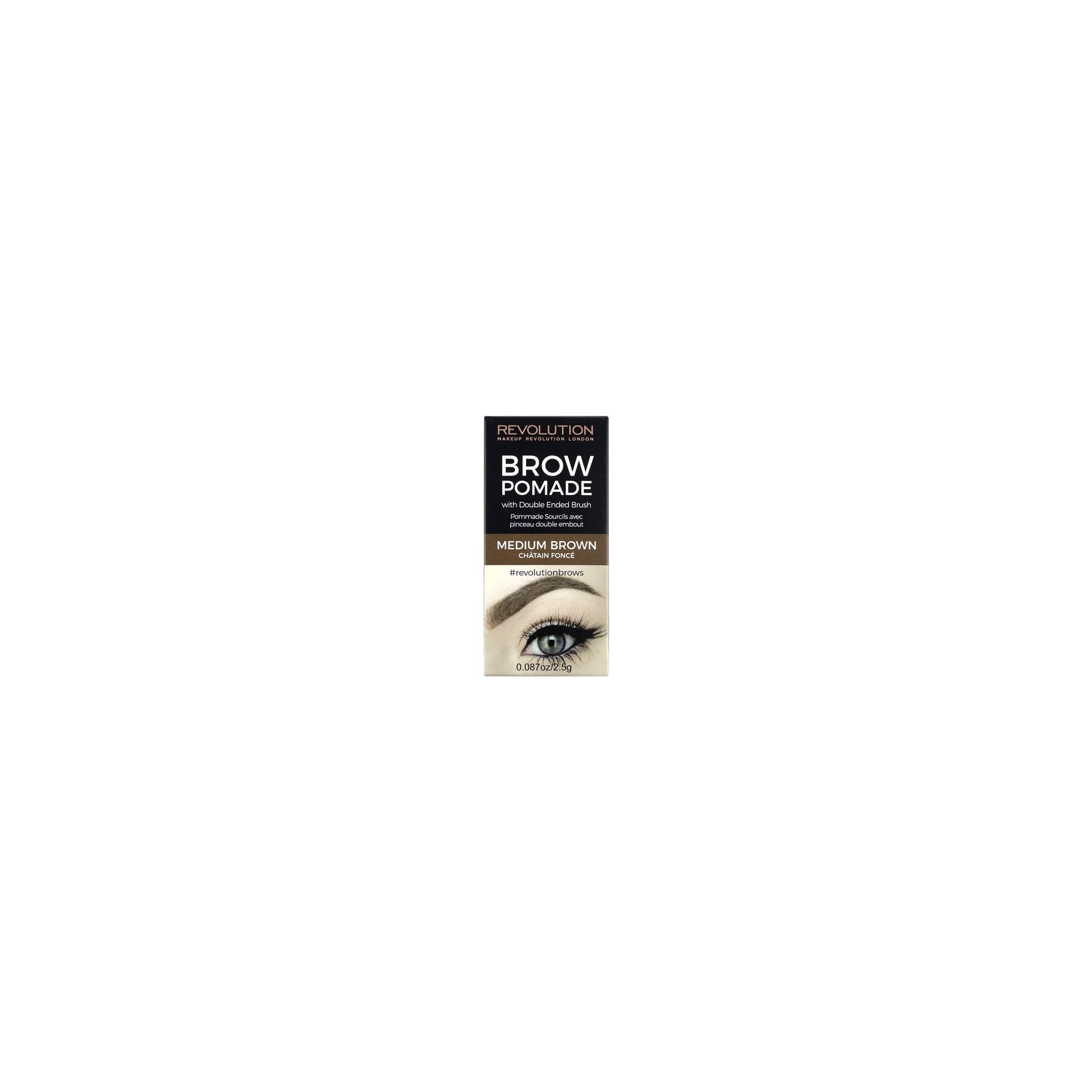 Makeup Revolution Brow Pomade With Brush Medium Brown 2.50g