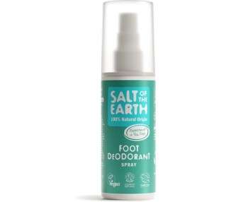 Salt Of the Earth Natural Foot Deodorant Spray Cooling Menthol Vegan Long Lasting Protection Paraben Free Made in the UK Peppermint & Tea Tree 100ml