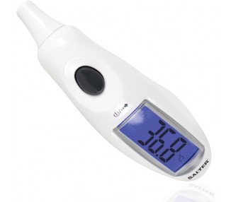 Salter TE-150-EU Digital Ear Thermometer with Jumbo Display and Non-Contact Infrared Measurement Night Mode Fever Alarm