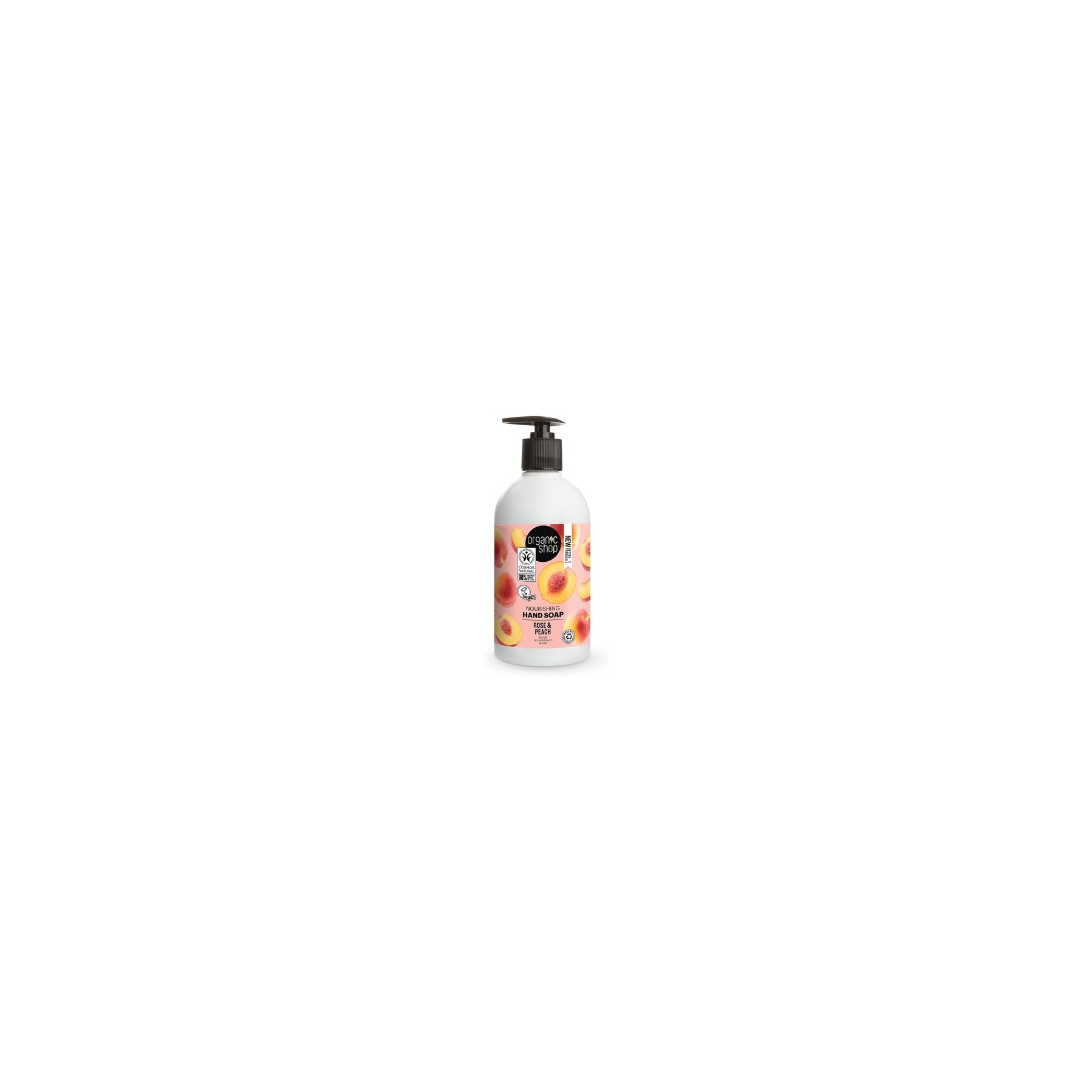 Organic Shop Nourishing Hand Soap Rose and Peach 500ml