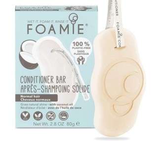Foamie Solid Conditioner for Normal Hair & Curls with Coconut Oil 80g - 100% Vegan and Plastic-Free
