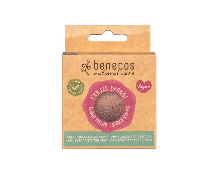 Benecos Natural Cosmetics Konjac Sponge Green Tea 100% Biodegradable