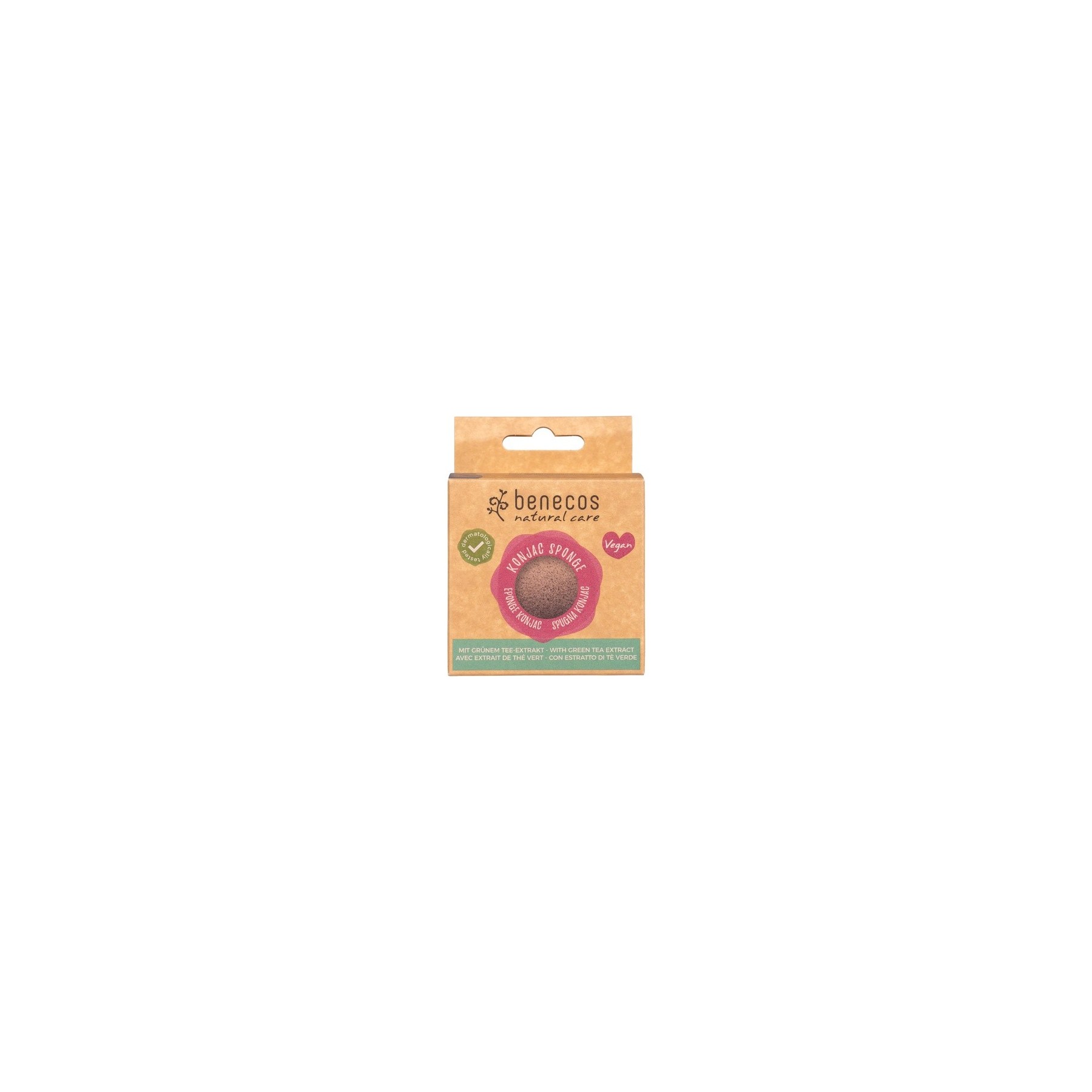 Benecos Natural Cosmetics Konjac Sponge Green Tea 100% Biodegradable