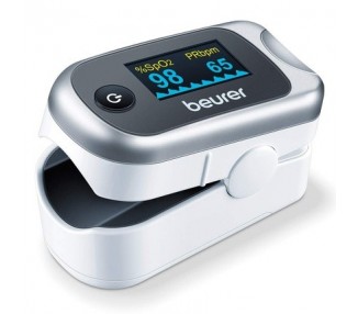 Beurer PO 40 Pulse Oximeter for Measuring Oxygen Saturation, Heart Rate, and Perfusion Index - Gray