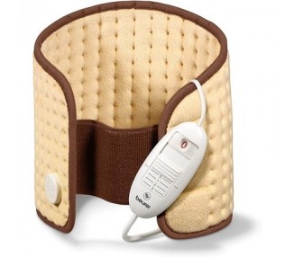 Beurer HK 49 Cosy Abdomen/Back Heating Pad with Wide Elastic Band for Comfortable Fit and Three Temperature Settings Beige