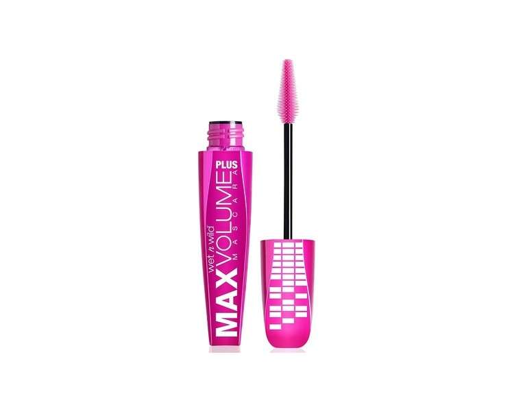 Wet 'n' Wild Max Volume Plus Mascara Volumizing and Lash-defining Antioxidant Formula with Macadamia Nut Jojoba and Olive Oils Enriched with D-Panthenol No-clumping Effect Amp'd Black 1 Count