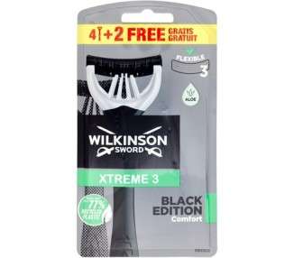 Wilkinson Sword Xtreme 3 Black Edition Comfort Men's 6 Disposable Razors