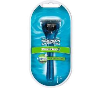 Wilkinson Sword Protector 3 For Men Smooth Shave Razor Handle + 1 Blade Refill