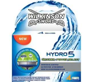 Wilkinson Sword Hydro 5 Groomer & Power Select Men's Razor Blades - Pack of 4