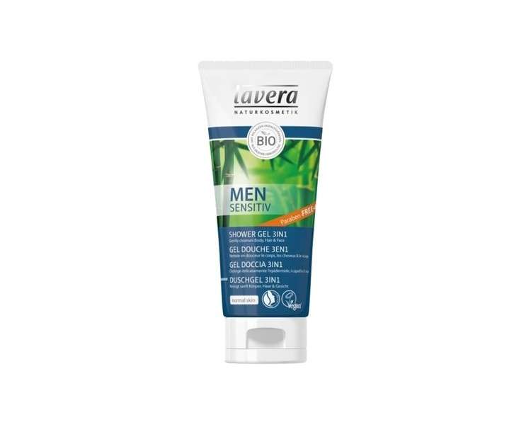 Lavera Men Sensitive Shower Gel 3in1 with Organic Bamboo and Organic Guarana 200ml