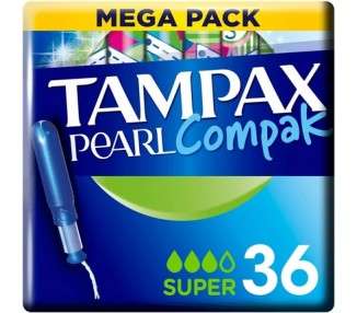 Tampax Pearl Compak Super Tampons with Applicator 36X