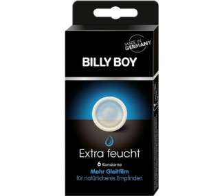 BILLY BOY Extra Wet Transparent Condoms with More Lubricating Film - Pack of 6
