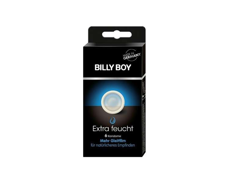BILLY BOY Extra Wet Transparent Condoms with More Lubricating Film - Pack of 6