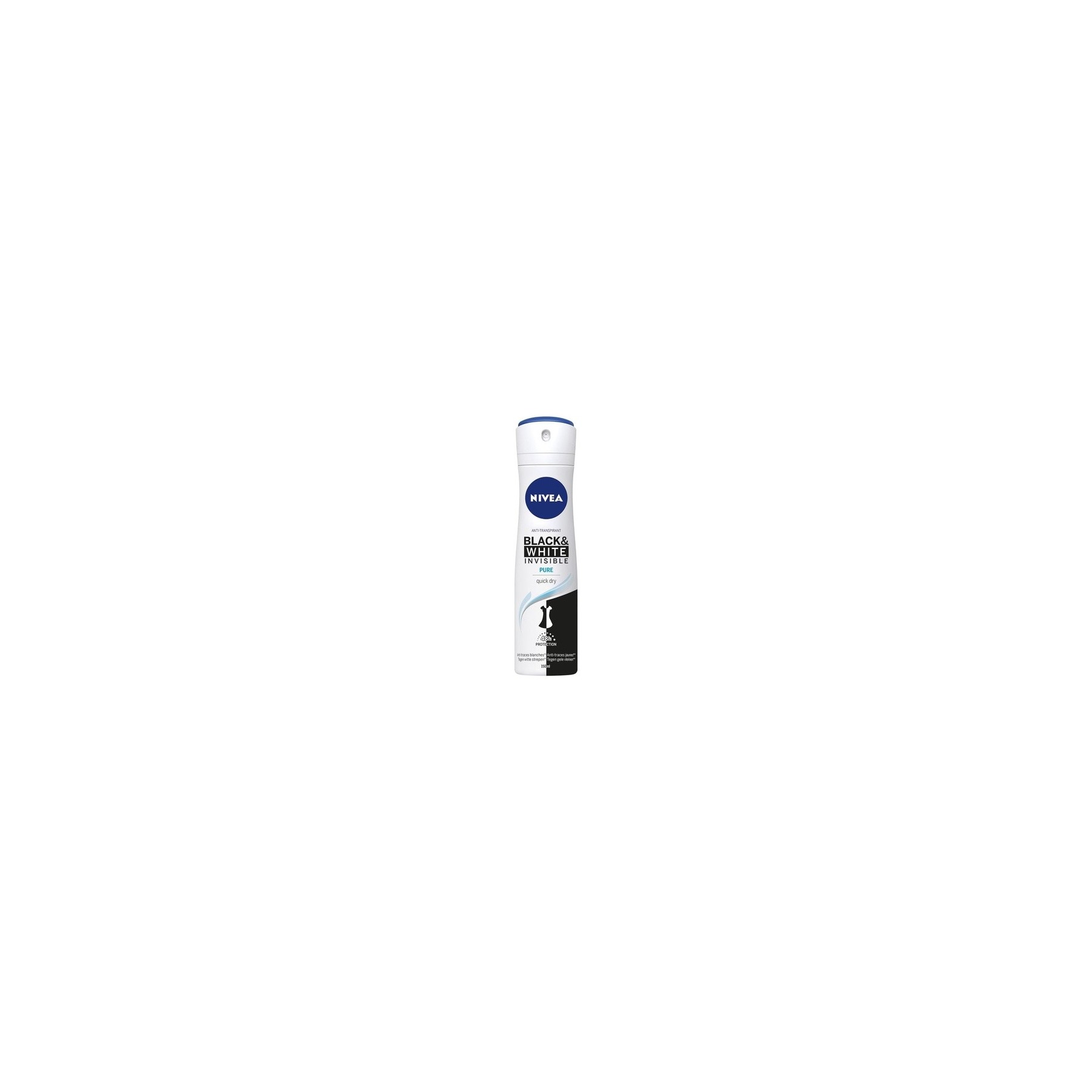 Nivea Antiperspirant Spray Invisible For Black & White Pure 150ml
