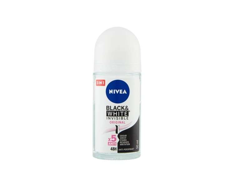 Nivea deodorant roll-on 50ml. Black & white invisible original