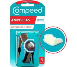 Compeed Blister Plasters for New Shoes 5 Hydrocolloid Plasters 4.2 x 6.8 cm