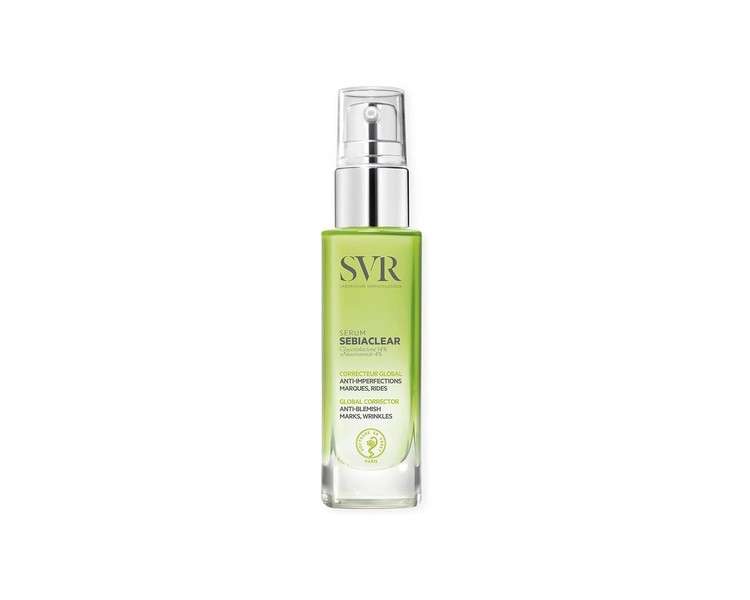 SVR Sebiaclear Anti-Ageing Adult-Acne Face Serum for Oily Combination Skin 14% Gluconalactone and 4% Niacinamide Treatment 30ml