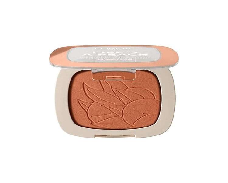 L'Oreal Paris Life's a Peach Blusher Compact Powder Blush Peachy Beige Shade with Mirror and Brush - Scented Buildable Formula