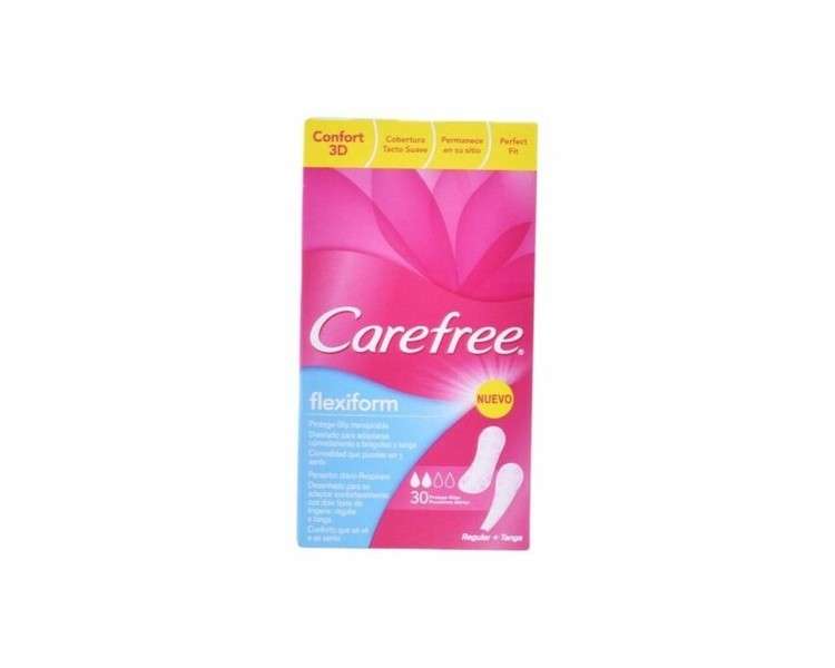 Flexible Pantyliner Flexiform Carefree Carefree 30 Pieces - Pack of 30