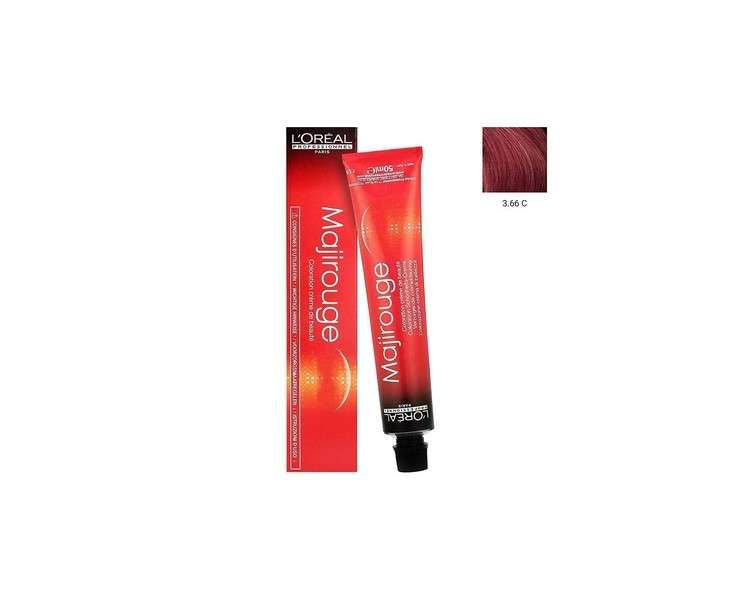 L'Oréal Majirouge C3.66 Deep Red Brown Hair Color 50ml