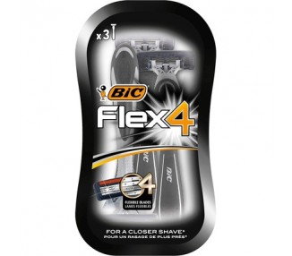 BIC Flex 4 Comfort Razor Set for Men 3 Blades