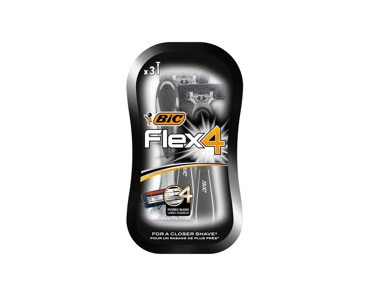 BIC Flex 4 Comfort Razor Set for Men 3 Blades