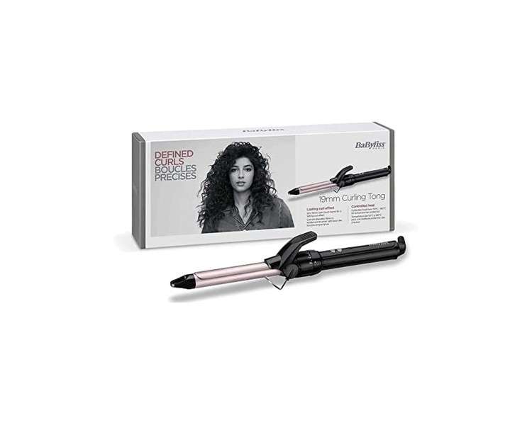 BaByliss C319E Pro180 Curling Iron 19mm Black and Pink