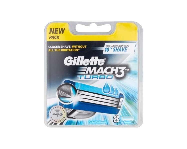 Gillette Mach3 Turbo Men's Razor Blades 8 Count