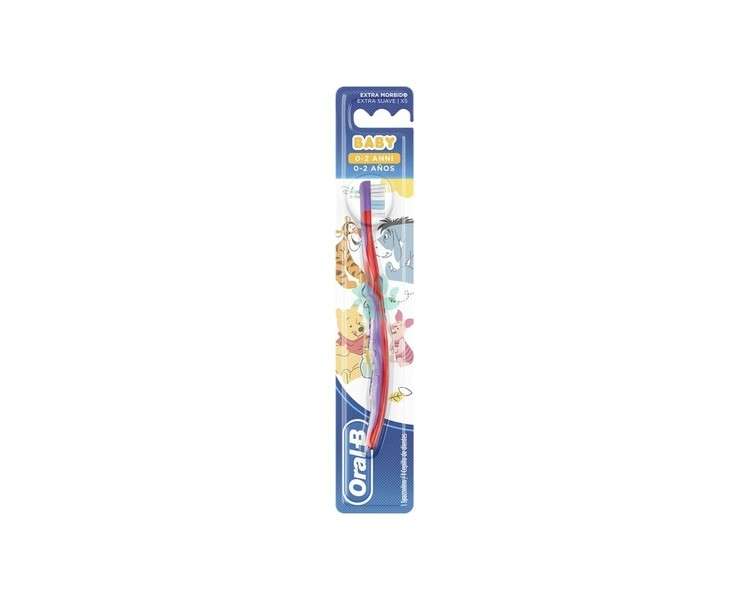 Oral-B Manual Toothbrush for Children with Winnie The Pooh Characters 0-2 Years Extra Soft Bristles Assorted Colors