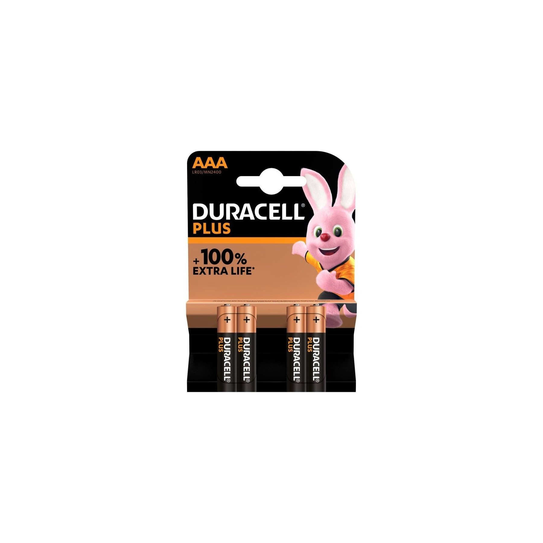 Pack De 4 Pilas Bateria AAA Bateria Duracell Plus Mn2400 1.5V Alcalinas