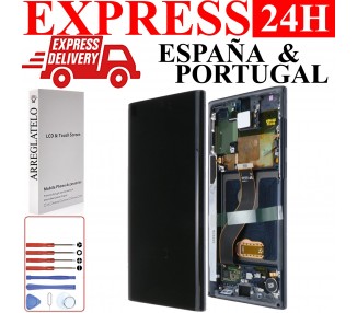 Pantalla para Samsung Galaxy Note 10 con Marco Negra Original Reacondicionada