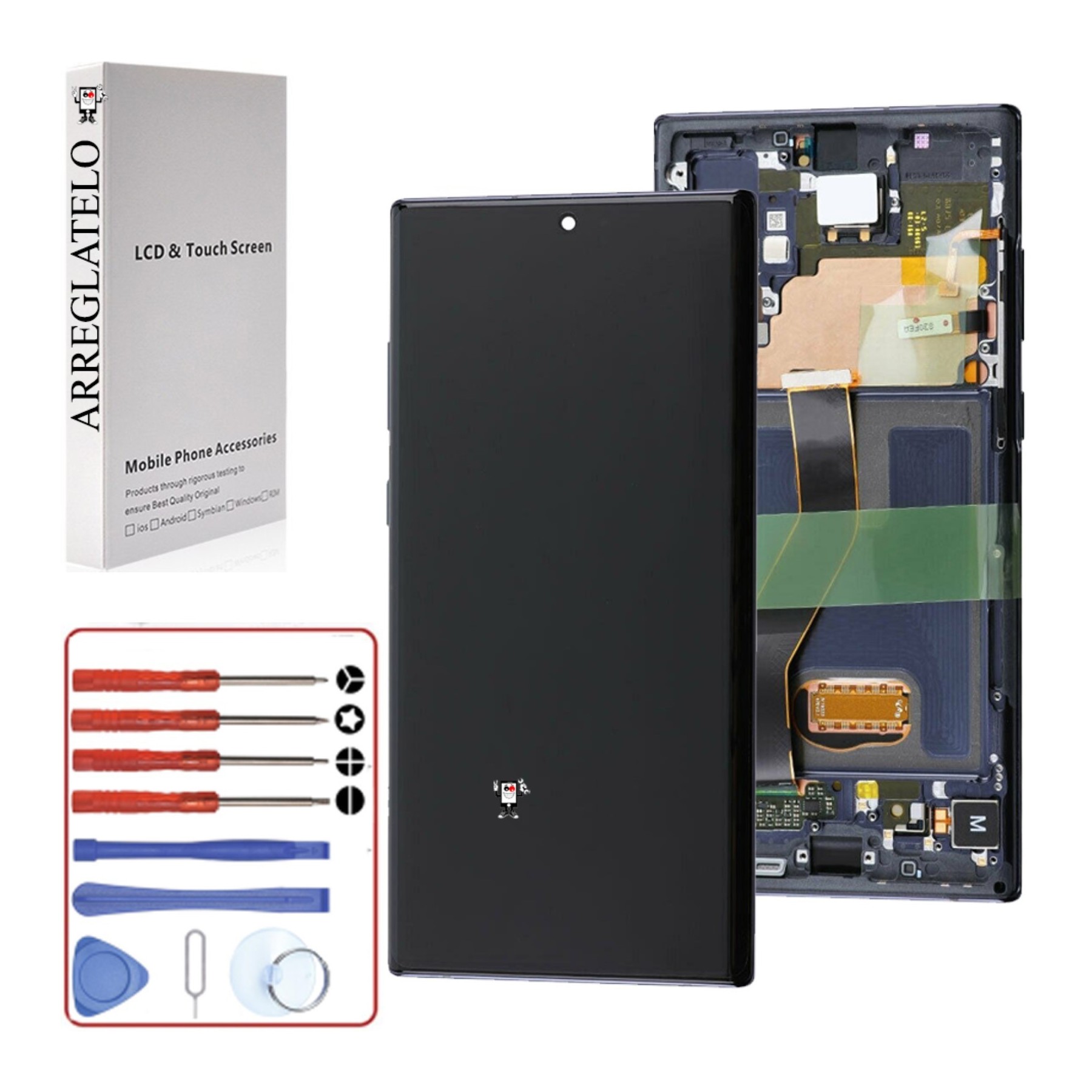 Pantalla para Samsung Galaxy Note 10 Plus y Marco Negra Original Reacondicionada