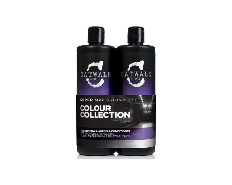 Catwalk by TIGI Fashionista Purple Shampoo and Conditioner Set Professional Blonde Enhancing Hair Treatment 2x750ml