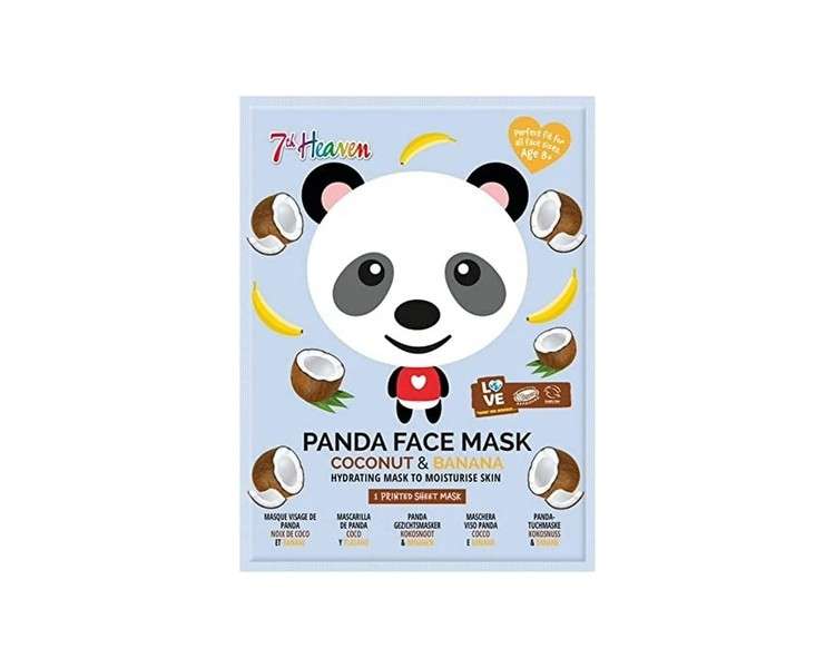 7th Heaven Panda Face Sheet Mask with Coconut and Banana to Hydrate and Moisturize Skin