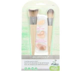 EcoTools Custom Match Duo Makeup Brushes and Mixing Palette with Lid 3 Count