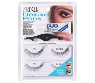 ARDELL Deluxe Pack Style 110 Real Hair False Eyelashes with Duo Eyelash Glue and Applicator