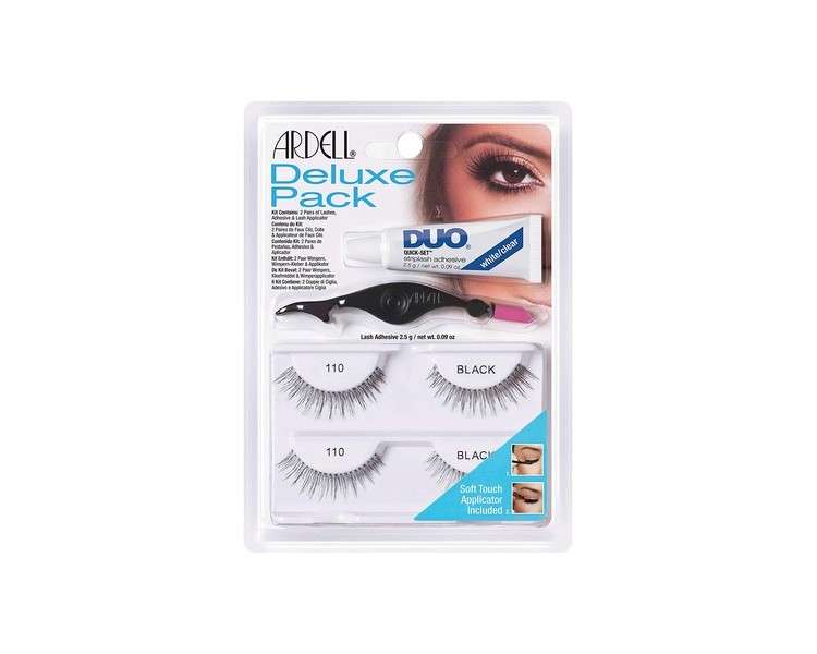 ARDELL Deluxe Pack Style 110 Real Hair False Eyelashes with Duo Eyelash Glue and Applicator